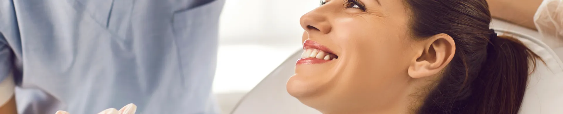 Woman smiling showing beautiful teeth