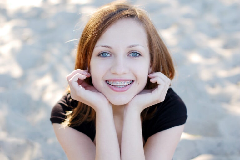Girl Smiling With Braces